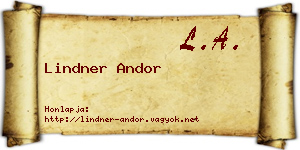 Lindner Andor névjegykártya